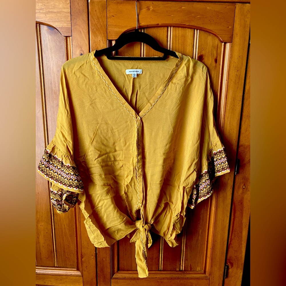 NWOT Max Studio Ocre Blouse